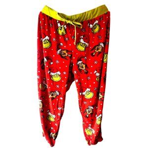 Dr. Seuss Grinch & Max Christmas Pajama Pants XL/XG 16-18 Red Green Used READ